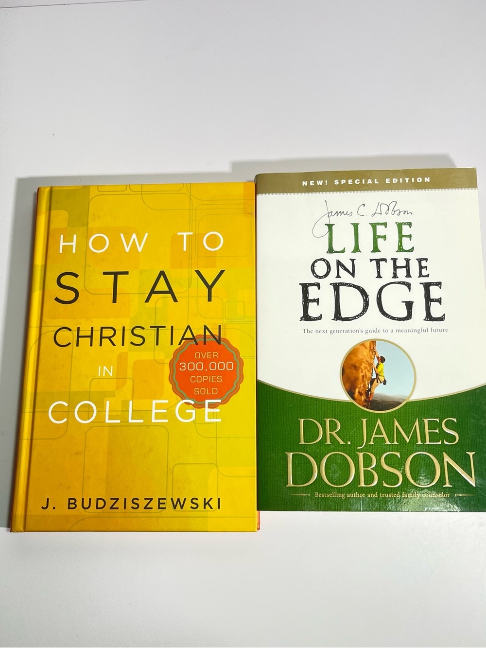 Life On Edge & How To Stay Christian,Young Adult Book Lot Christian Life College